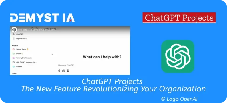 Illustration of the ChatGPT Projects interface showing a clear organization of folders and files.